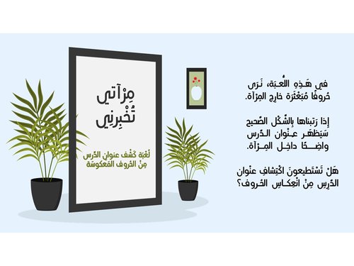 مِرْآتي تُخْبِرنِي - الحُروف المَعْكوسَة